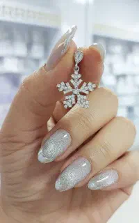 پلاک نقره استرلینک طرح برف 925 رادیوم