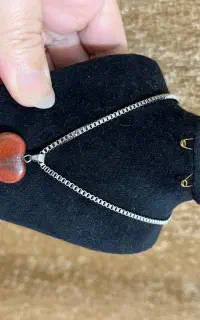 گردنبند سنگ کارنلین و سنگ آناکیت سنگ آمتیست