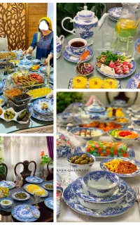 چینی قلم آبی آنتیک بسیار شیک و زیبا