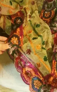 پارچه ی خارجی کشمیری طرح طاووسی