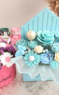 باکس شمع و دسته گل
