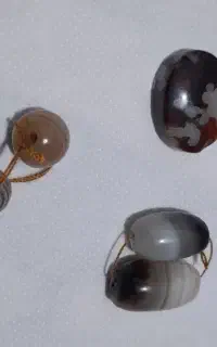 دوجفت مهره سلیمانی و سنگ سلیمانی کبود