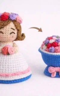 دسته گل سوپرایزی بافتنی مینیاتوری