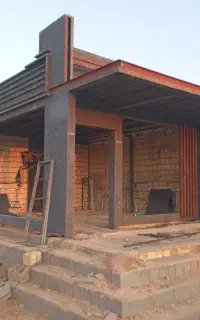 اجرای سقف شیبدار.الاچیق.جوشکاری.رابیس بندی.نرده