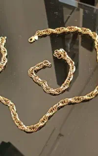 ست گردنبند و دستبند استیل رنگ ثابت