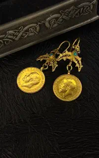 گوشواره سکه جورج پنجم