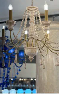 لوستر روستیک //چوب و فلز//خرید دست اول