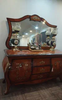 آینه کنسول معرق چوبی