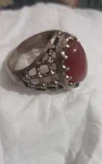 انگشتر مردانه نگین دار، عقیق یمنی