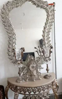 ساعت وآینه شمعدون