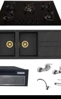 هود روکار توکار شیشه سفید و مشکی اجاق گاز سینک c67