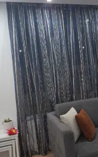 پرده سورمه ای برای پنجره ۲ متری و کلی وسایل دیگه