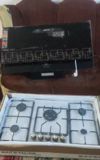 گاز صفحه ی استیل با هود