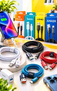 انواع کابل شارژ گوشی موبایل با کیفیت بالا و تخفیف