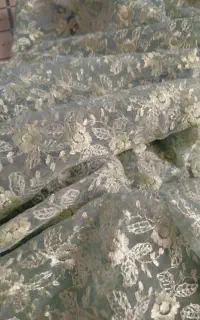 پارچه گیپور مجلسی رنگ سبز پاستیلی