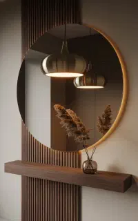آینه قطر دایره نیم دایره