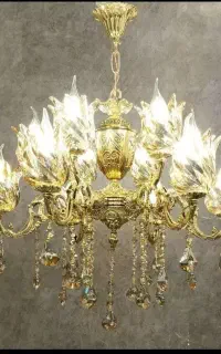 لوستر ۱۰ شعله تمام برنج