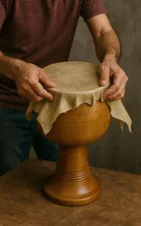 کشیدن پوست تمبک