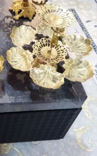 هفت سین یا اردو خوری برنزی دو عدد دکوری