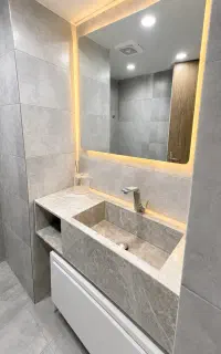 ست کامل سرویس بهداشتی روشویی سنگی در حد نو