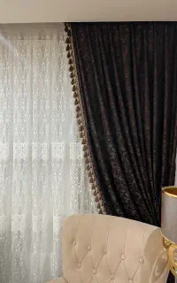 پرده تور گیپور بدون والان