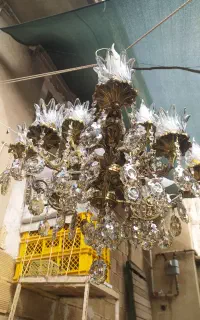 دوعدد لوستر برنز ۱۶ شعله طرح فرشته