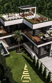 طراحی معماری ویلا داخلی نما محوطه سازی
