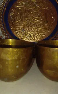 بشاب برنجی و کاسه برنجی