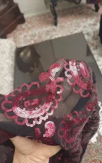 نیم متر پارچه مجلسی سرخابی