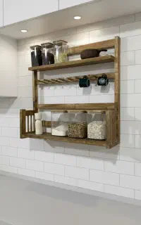 شلف دیواری و رو میزی چوبی