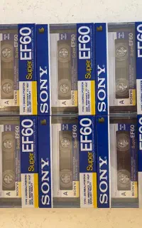 ۹ عدد نوار کاست Sony SuperEF60 ژاپن/نو و پلمب(خام)