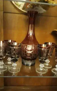 تنگ و گیلاس شربت خوری کریستال اصل