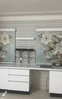 پرده های حریر با دکور و پرده زبرا
