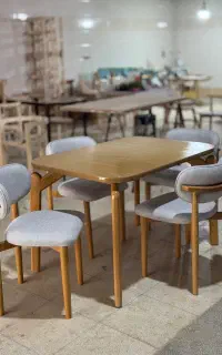 میز و صندلی نهار خوری نوبل با چوب راش