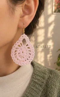 گوشواره بافتنی مدل اشکی