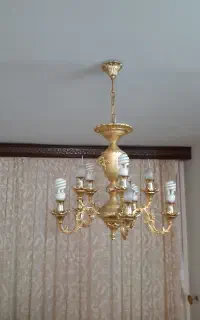 لوستر برنزی آب طلا کاری شده