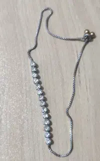 دستبند نقره ای طرح قلب