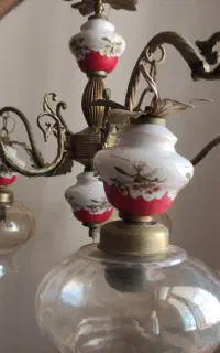 ارزانترین لوستر پنج شعله برنزی سرامیکی ایتالیایی