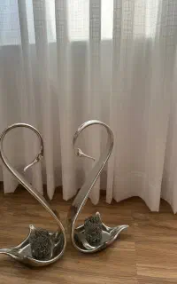 دکوری جا شمعی مدل قو با شمع