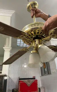 پنکه سقفی برنجی(لوستری انتیک)