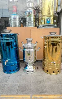 سماور بزرگ طلایی تا ۳۶۰ لیتری صنعتی هییتی شمعکدار