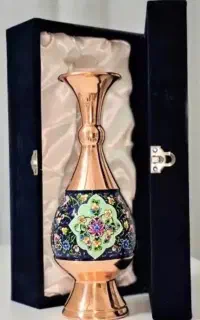 گلدان نگارستان نیلی مدل مس به همراه جعبه فانتزی