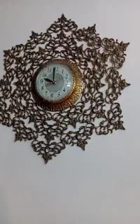 ساعت برنجی وسینک ودر چوبی