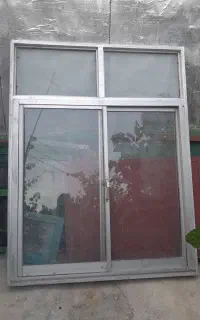 پنجره بزرگ آلمینیوم کشوی همراه شیشه آماده استفاده