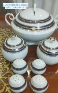 ظرف سوپ خوری ۲ عدد قندان ۴ عدد نمکدان مارک مقصود