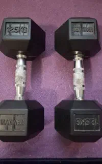 یک جفت دمبل دوازده ونیم معادل بیست وپنج کیلو