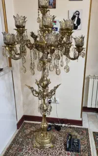 آباژور ایستاده کنار سالنی برنج
