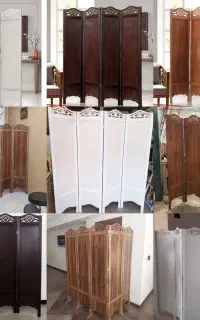 انواع پارتیشن پاراوان MDF در ۵رنگ مشکی سفید..