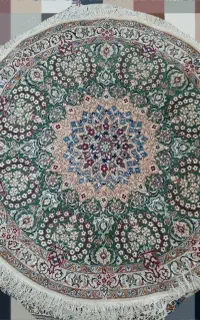 فرش دستباف گرد ابریشمی