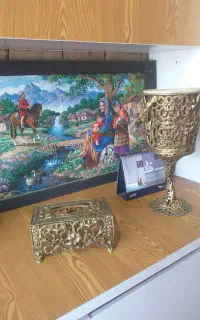 سطل آشغال جا دستمال کاغذی برنجی